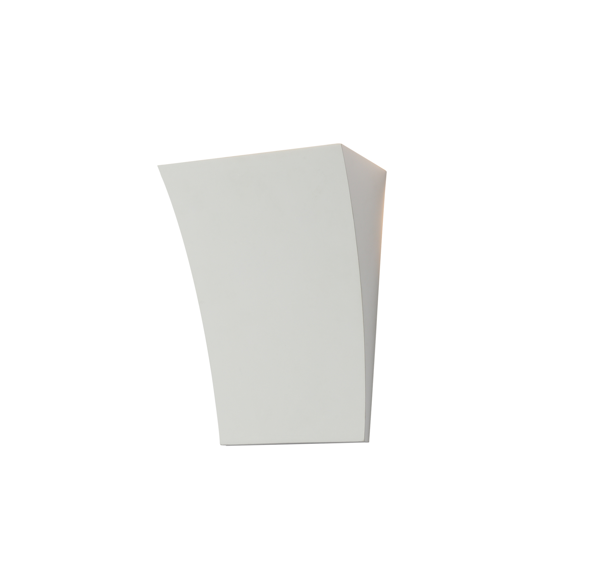 D0514  Valerie Curved Rectangular Wall Lamp 2 Light White Paintable, White